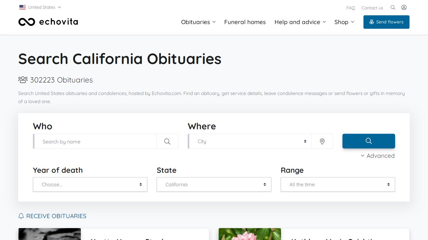California Obituaries - Latest Obituaries in California - Echovita